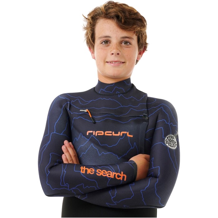 2024 Rip Curl Junior Flashbomb 4/3mm Chest Zip Wetsuit 13CBFS - Purple Night